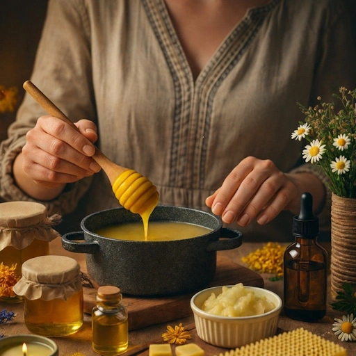 Frascos de pomadas naturales